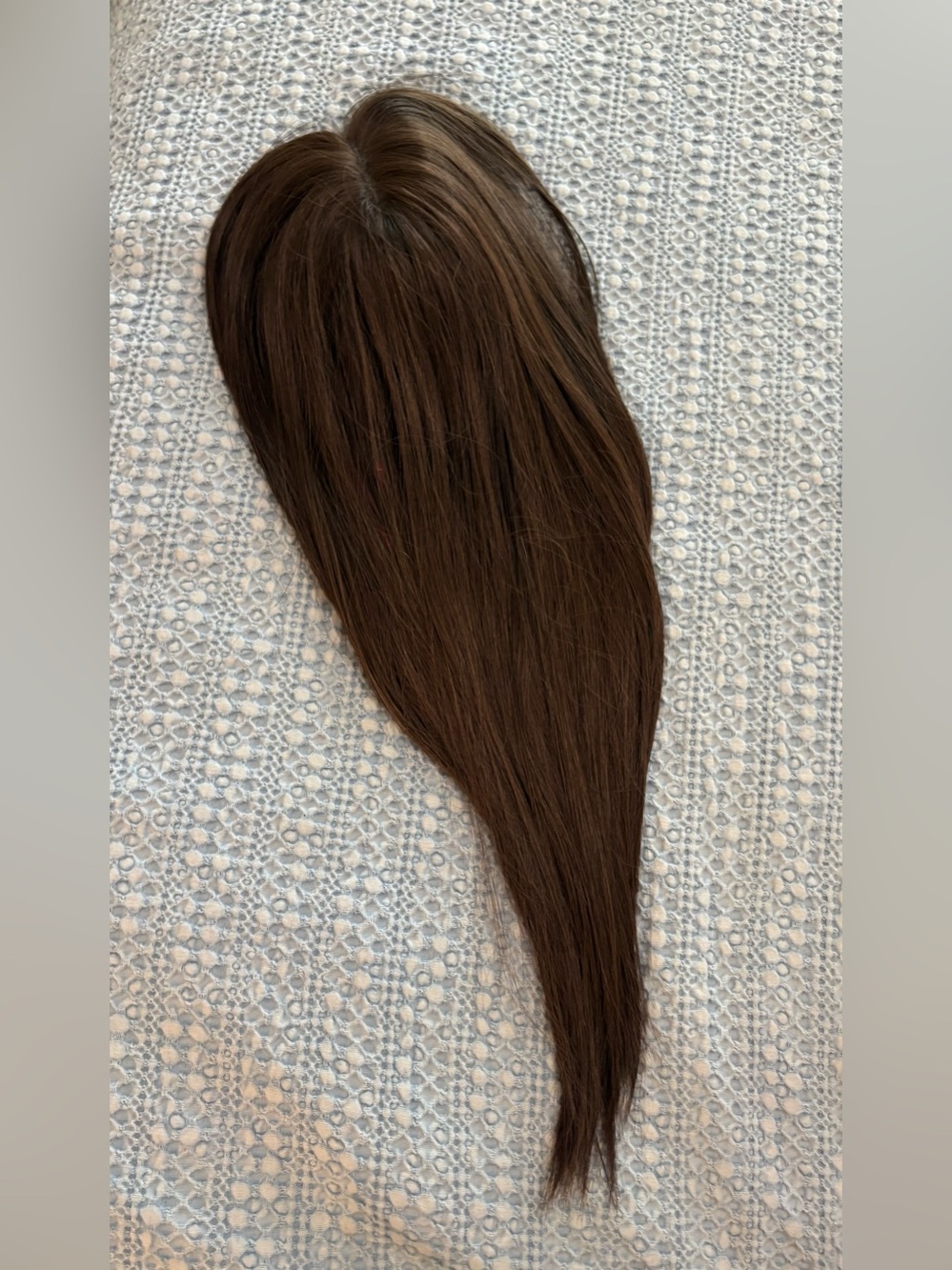 Uniwig Truffle Brown Women's Remy Human Hair Topper - Seamless Coverage & Volume - Picture 7 of 16